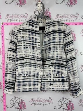 Judith and Charles blazer button Abstract Plaid Blazer in Black & White